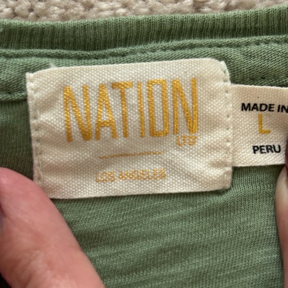 Nation LTD‎ Nigella Tee - Sage Green, Pima Cotton - Picture 6 of 9